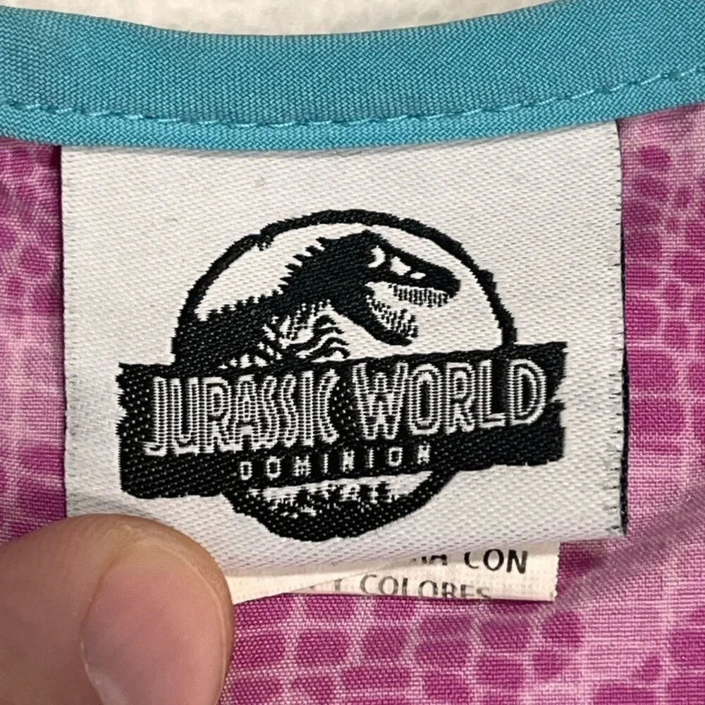 Jurassic World Nurse Scrub Top Men’s XL Tropical Palm Print Medical - Picture 8 of 14